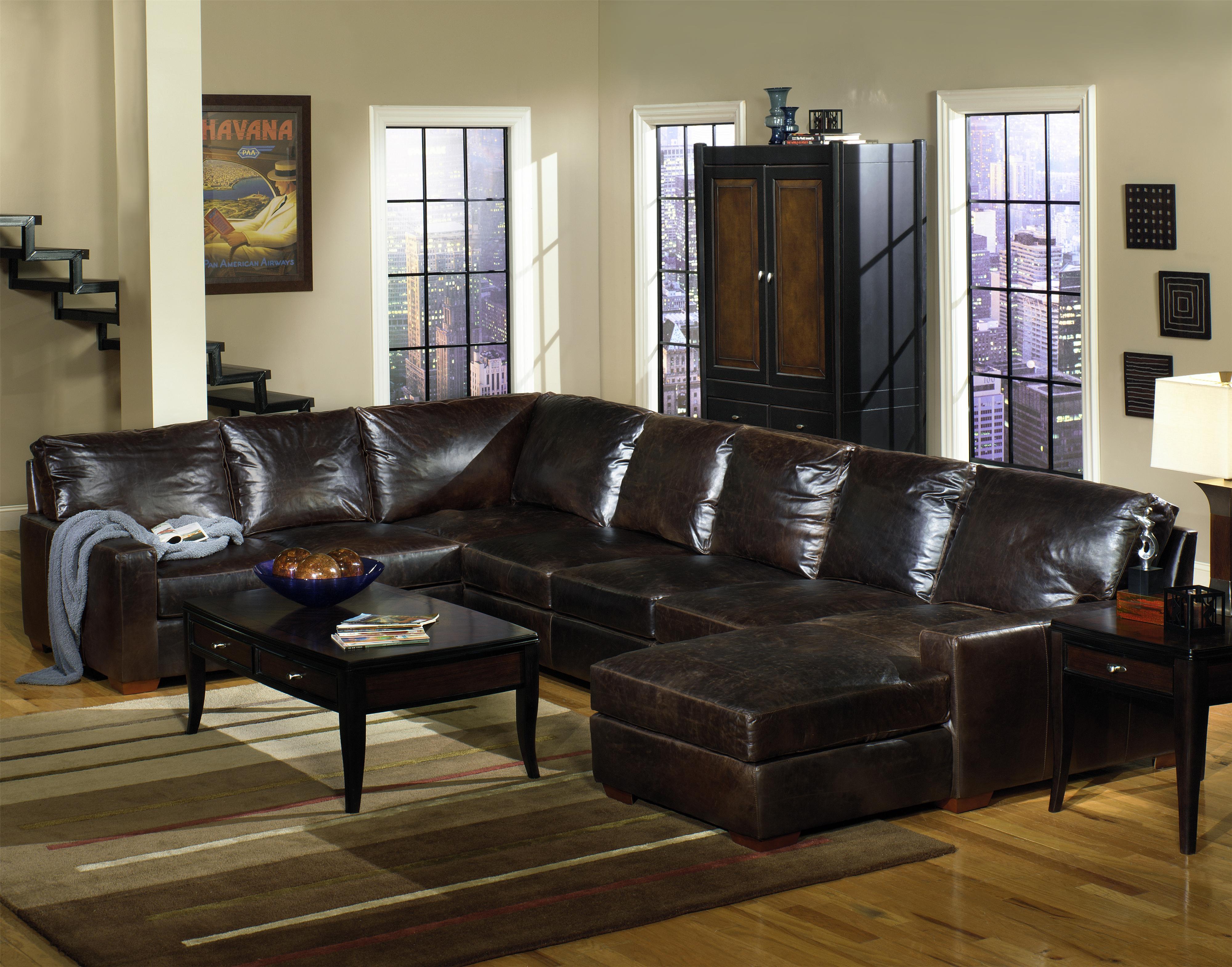 Distressed Leather Sectional – HomesFeed