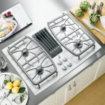 beautiful silver white modern design 30 gas cooktop with downdraft sleek silver kitchen surface white knobs wooden kitchen furniture