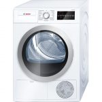 eclectic white boxy glas dryer compact style with round glass accent door with digital option and single knob