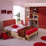light and bold red color combinations bedroom natural bold red closet natural color working table light natural color mat red hanging book shelfs red and white bedsheet