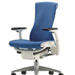 stunning blue herman miller aeron chair parts design with tall backrest and black armrests and chrome legs