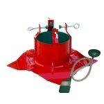 wonderful red christmas tree stands for real tree with board leave base and tall tube in the center with adjustable mode