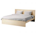 Simple Platform Of King Bed From Ikea With Grey Pillows And Bedsheet