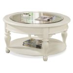 white round coffee tables with storage with glass top and storage underneath for storing magazines and book