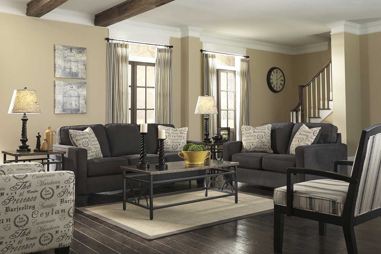 Living Room with Dark Wood Floors | HomesFeed