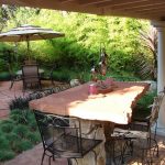 Stone Patio Tables With Large Rectangular Size For Home Outdoor With The Chairs