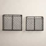 Two Wall Mount Wire Baskets