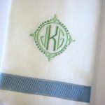 White And Blue Color Of Monogrammed Towels