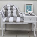 adorable chaise queen anne couch design with white and gray pattern and tuft texture and table storage and turquoise picture on tile flooring