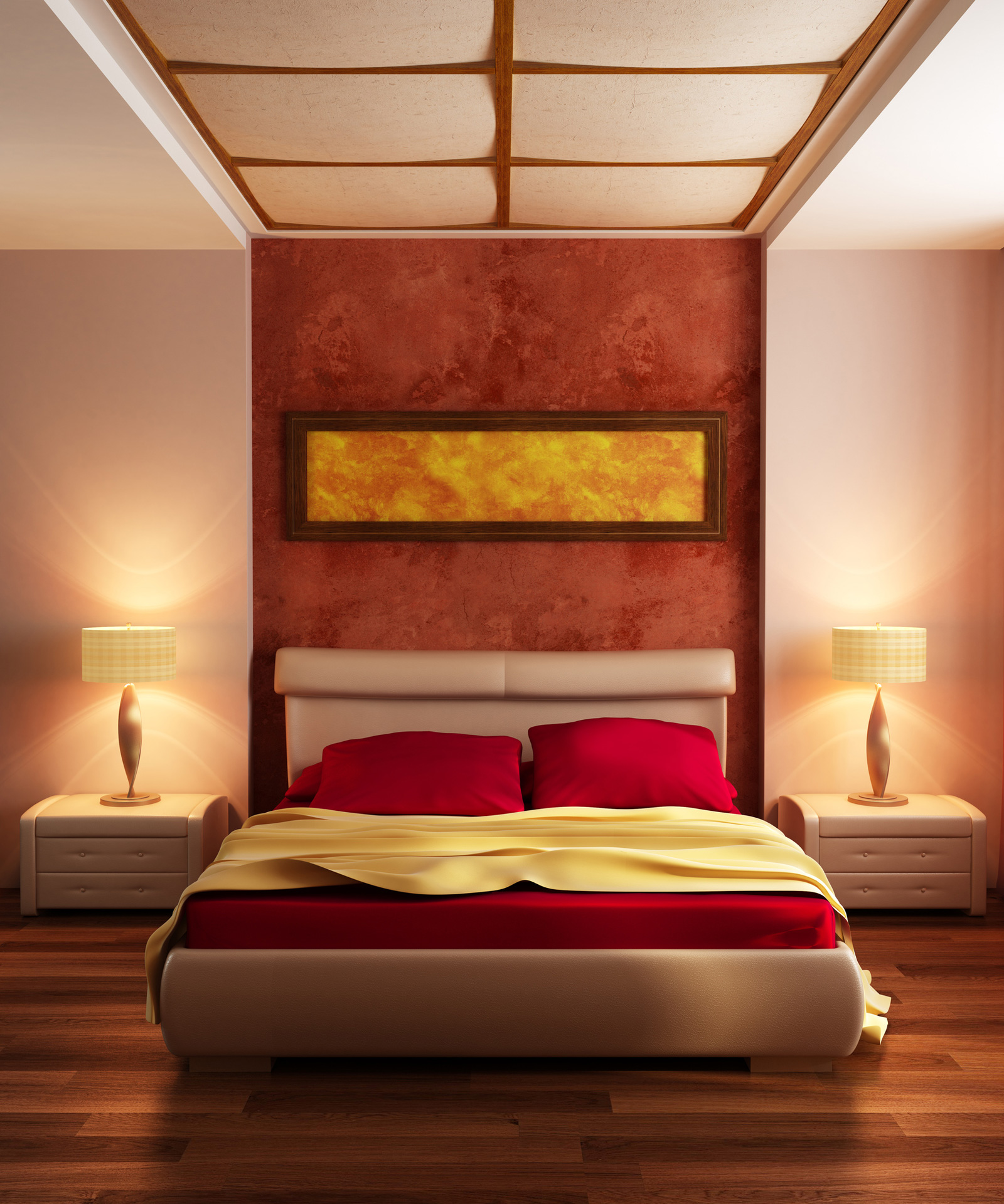 bedroom wooden floor bedding choosing nuance tone
