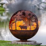 Fire pit ball for outdoor with natural feature