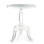 Round top acrylic table with classic styled base