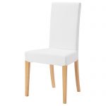 White Upholstered Dining Chair With Wooden Legs