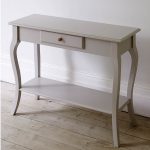 vintage console table ikea design with single drawer and additional tray and wooden floor