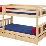 Low Wooden Small Bunk Beds For Toddlers With Storage Place