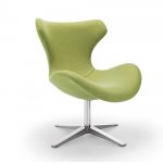 Modern Lime Green Accent Chair With Metal Base