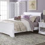 Modern Sleigh bed idea in white with lower footboard and less curved headboard