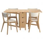 Stylish High Top Tables Ikea With Extra Drawers And Armless White Wooden Chairs