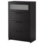 Black Wooden Lingerie Chest Ikea With Three Drawers And One Main Drawer