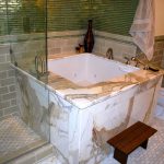 Dazzling-Soaking-Tub-method-San-Francisco-Asian-Bathroom-Inspiration-with-Asian-bidet-body-sprays-calcutta-gold-Glass-Tile-jacuzzi-tub-Japanese-Kohler-marble-master