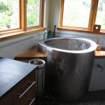 Japanese Soaking Tub Kohler For Small Bathroom With Brushed Stainless Steel On Corner