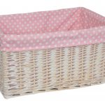 Pink And White Polcadot Design For Extra Large Storage Baskets