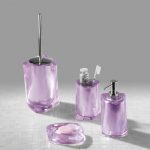 Light purple glass bath accessories