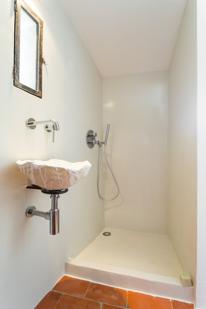 small bathroom walk in shower small wall mounted sink