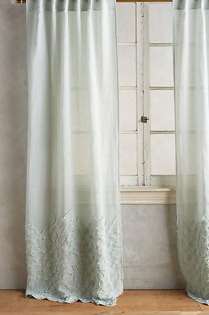 cotton linen curtain with textured cloth at base
