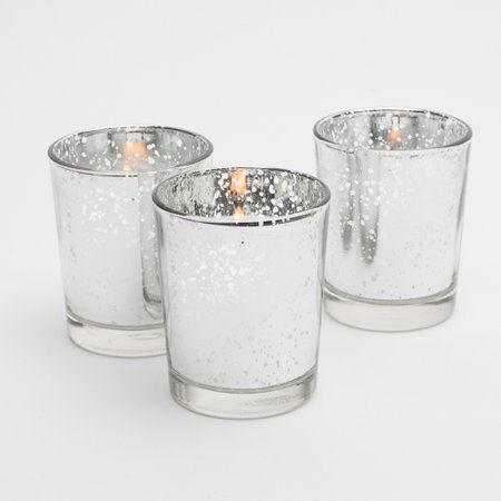 silver mercury candle holders by Walmart